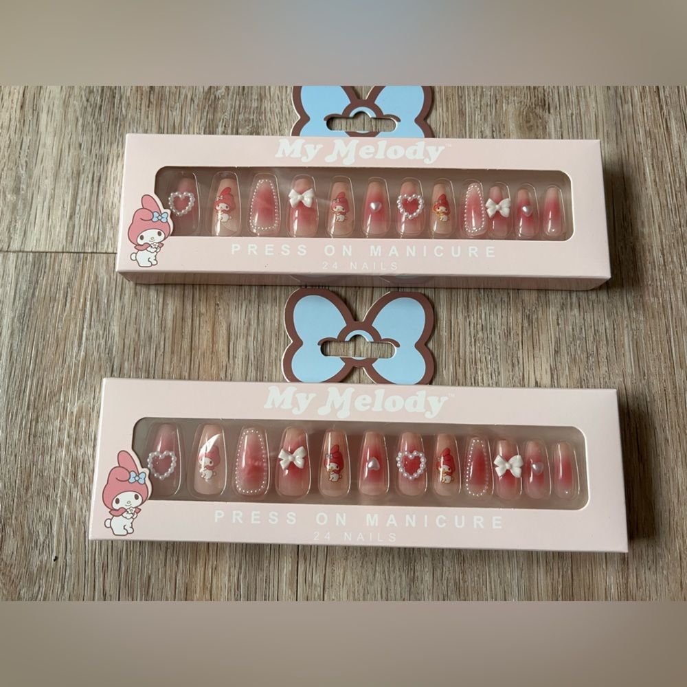 Set of 2 Sanrio My Melody Press-On Manicure 24 Nails Per Set